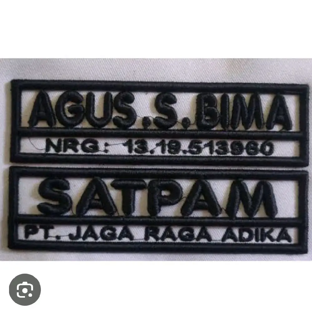 BORDIR NAMA SATPAM TIMBUL BORDIR KOMPUTER