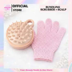 Beautybarme - Bundling Scrub PINK + Scalp Silicon Bulat