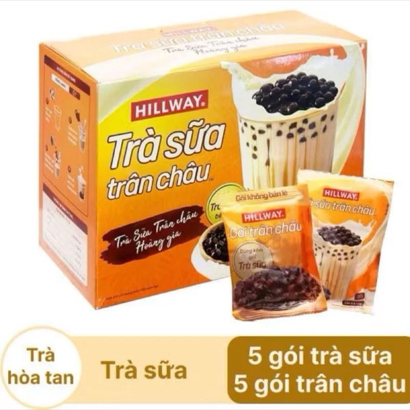 Hộp Trà Sữa Trân Châu Hoà Tan - Hillway - Vị Truyền Thống 5 gói trà sữa & 5gói trân châu