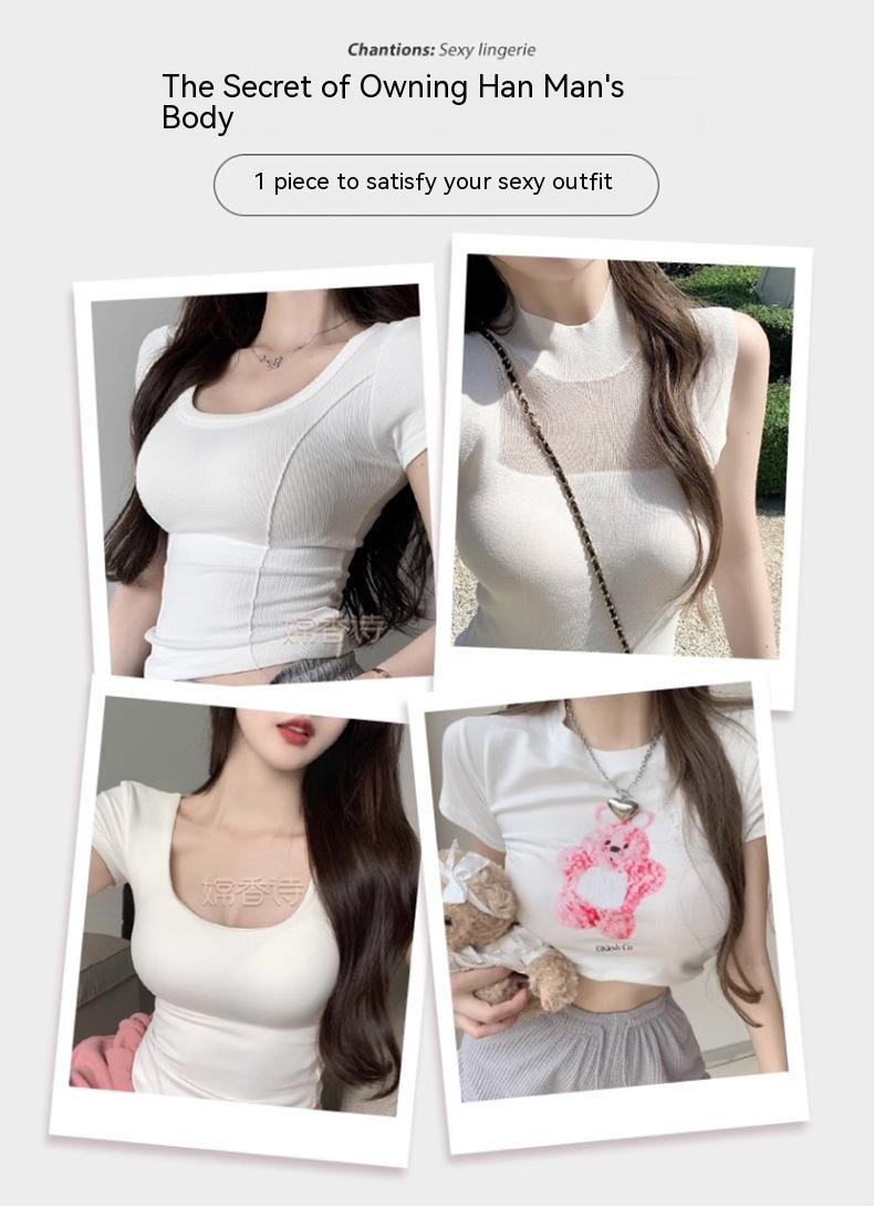 Product Introduction of Expansion cartoon breasts small breasts show large comfortable non-marking underwear female thickened cup pads breathable non-steel ring gathered bra 6