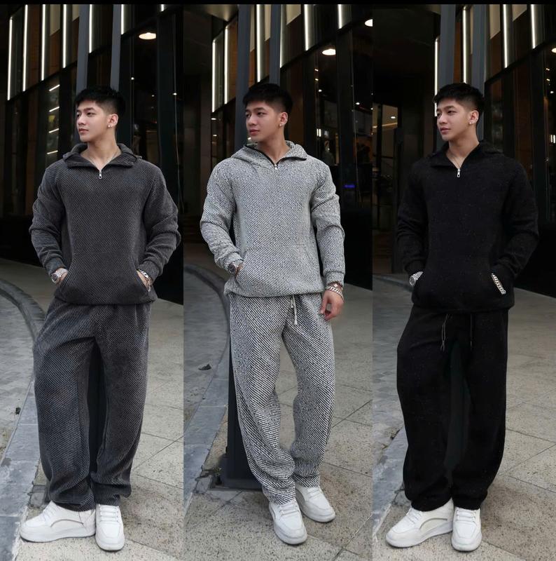 Bộ Hoodie nam nữ mùa đông dạ kim tuyến - Thời trang