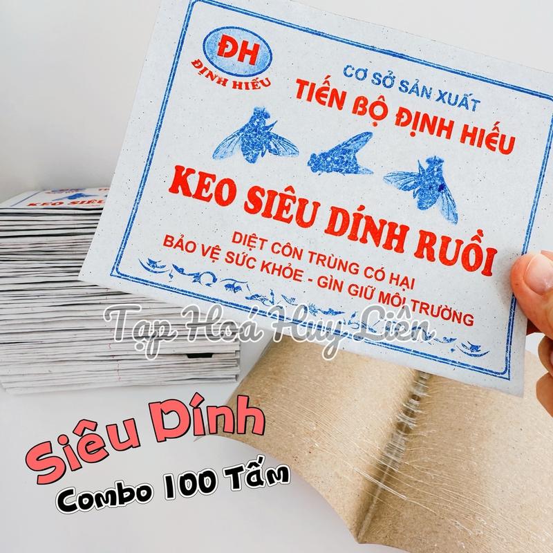 100 Tấm Keo Dính Ruồi Siêu Dính Định Hiếu To Dày Nhiều Keo (12*30cm) Loại Xịn (không phải loại tấm mỏng, keo ít, dính kém)