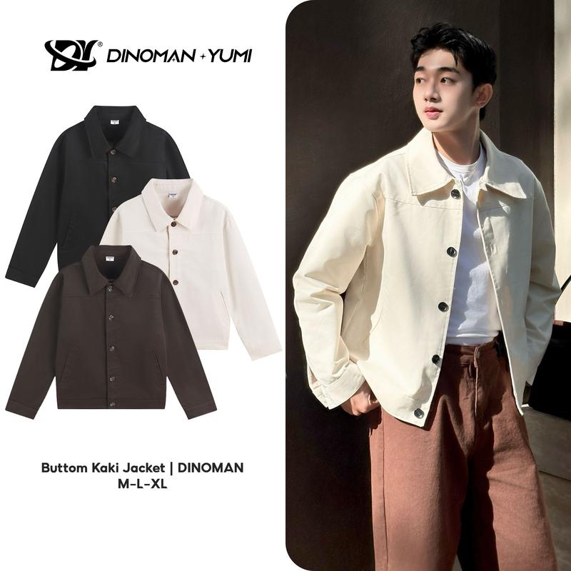 Mở Bán Áo khoác Kaki Cúc Sừng Form Boxy DINOMAN Chất Liệu Kaki Dày Dặn Đẹp Chuẩn Trend Thu Đông - AK013