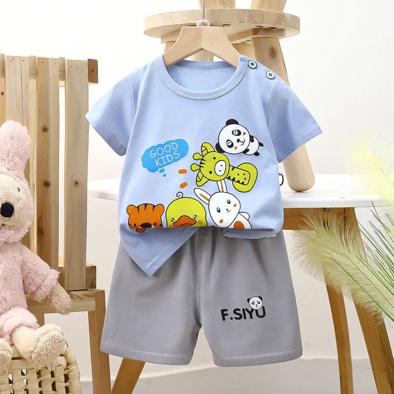 BOBOHO - Setelan Baju Bayi  / Baju Katun Anak Laki-laki / Setelan Kaos Anak / Baju Bayi Lengan Pendek PART 4 Parsel Perempuan 7