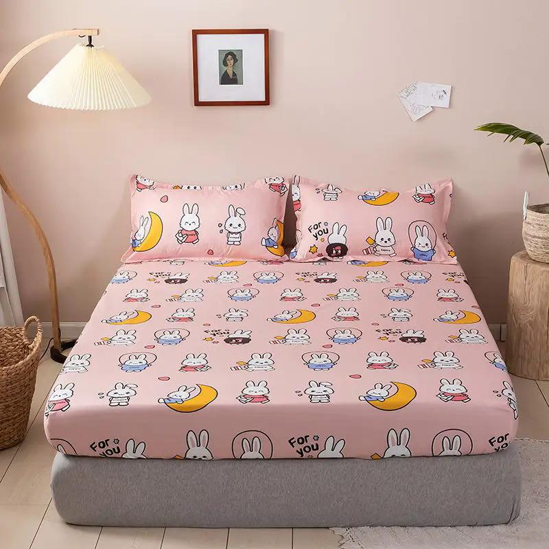 Product Introduction of Brushed Fitted Sheet Elastic Band Home Strap Bedding High-End Luxury Mattress Cover Bedsheet No Pillowcase Simple Multi Size Bed 13