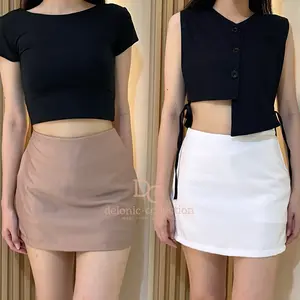 Hailey High Waist Skort Shortpants Twill Belano - Bawahan Rok Celana Pendek Wanita Highwaist Short Pants Fashion Wanita Outfit Hangout Korea Kekinian Kasual | Kerja Casual | Pesta Formal Santai Harian Everyday