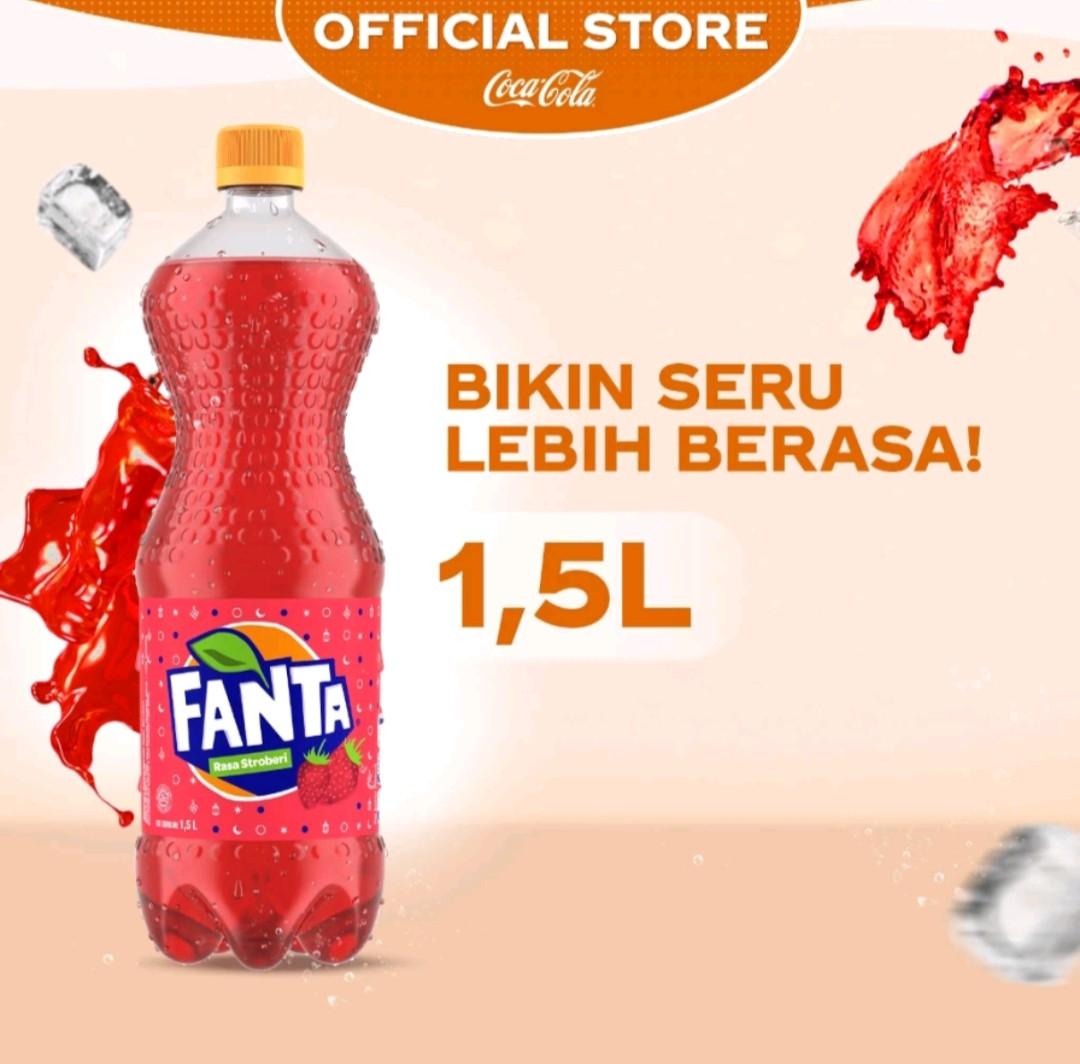 Fanta Rasa Strawberry 1 Liter - Minuman Soda untuk Boba - Susu