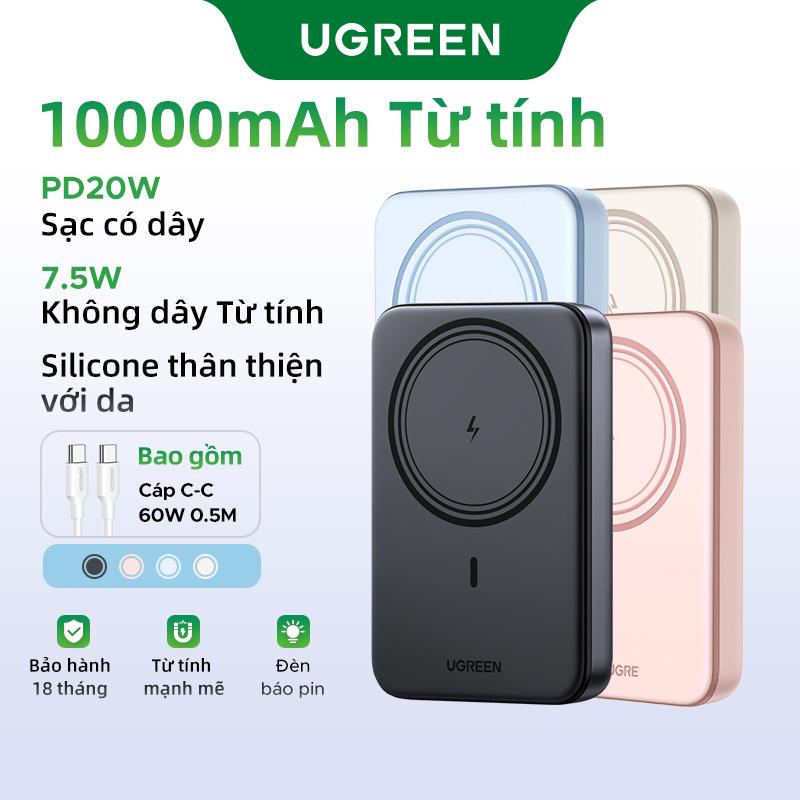 Ugreen 10000mAh Bộ sạc PD20W Bộ sạc Dự Phòng không dây từ tính cho iPhone 13 14 15 16 17 Pro Max ,Huawei Xiaomi Samsung,và các mô hình khác UGREEN Free Gift với cáp miễn phí ,Năm dây buộc cáp