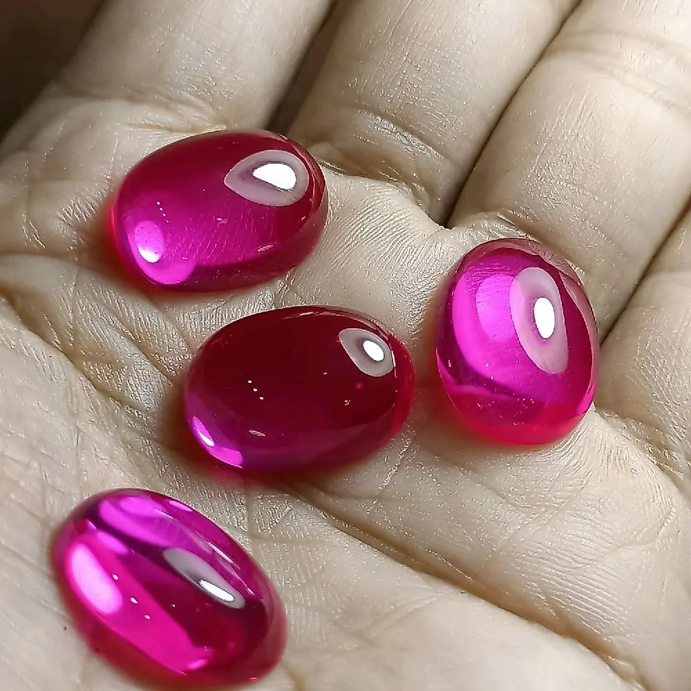 Batu Cincin Merah Ros Bangkok Dim 13x18mm untuk Desain Cincin Alami dengan Warna Menarik dan Unik