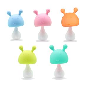BPA free baby silicone teether mushroom shape toy baby silicone teether