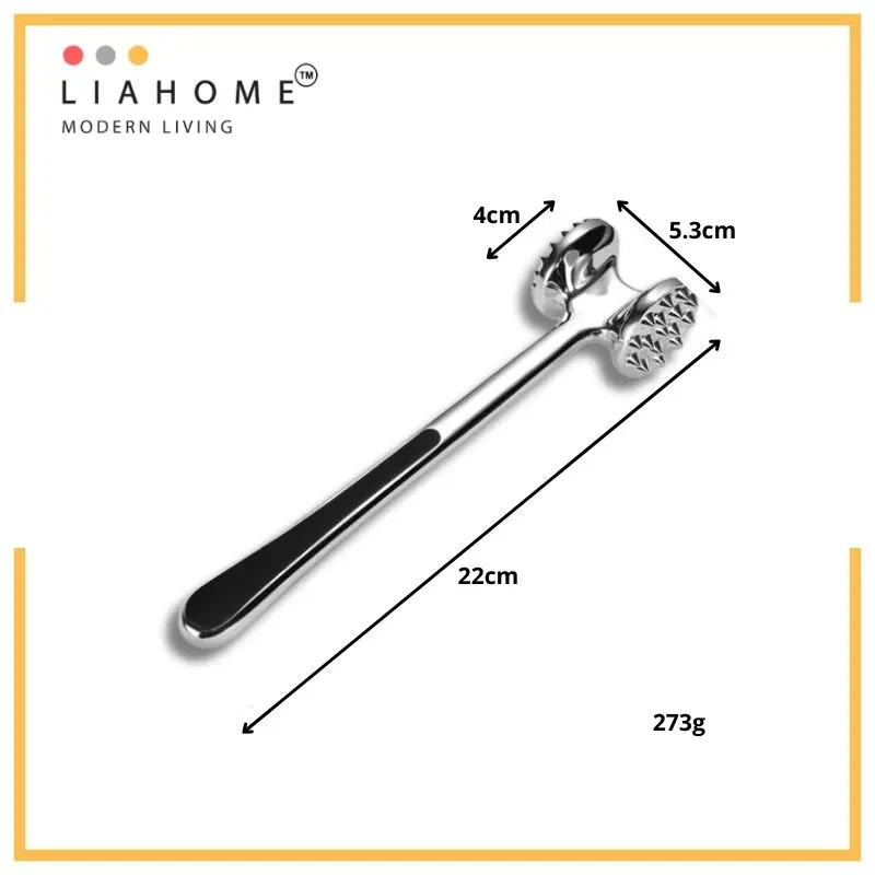 LIAHOME KITCHEN HEAVY DUTY DOUBLE-SIDE MEAT HAMMER TENDERIZER POUNDER