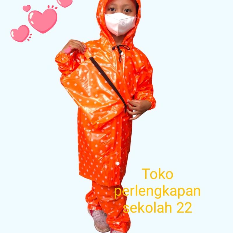 jas hujan anak laki² dan perempuan usia 4 sampai 10thn motip pulkadot lucu tebal dan bagus 3