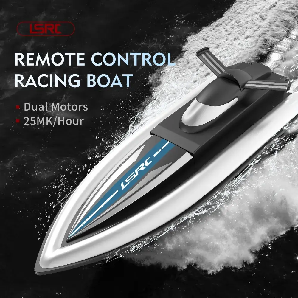 2.4GHz RC High Speed Boat B8 Waterproof Model Electric Racing Speedboat Dual Motors 25km/hour Toys