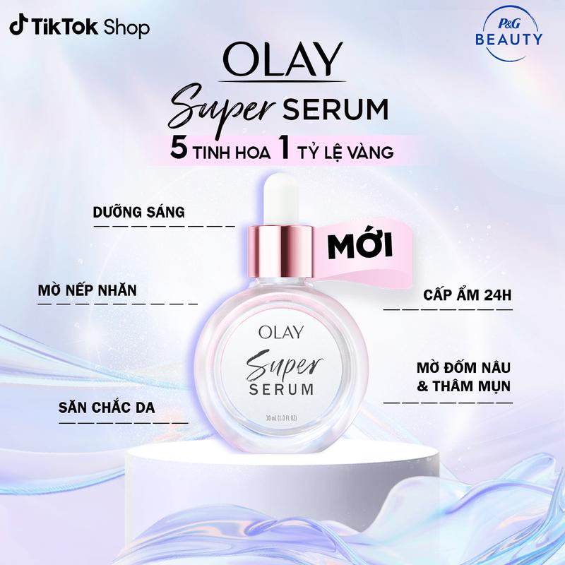 Mới Ra Mắt Combo 2 : OLAY SUPER SERUM 5 DƯỠNG CHẤT TRONG 1 - 30ML + Dầu Xả Pantene Ngăn Rụng Tóc Phục Hồi Hư Tổn 150ml