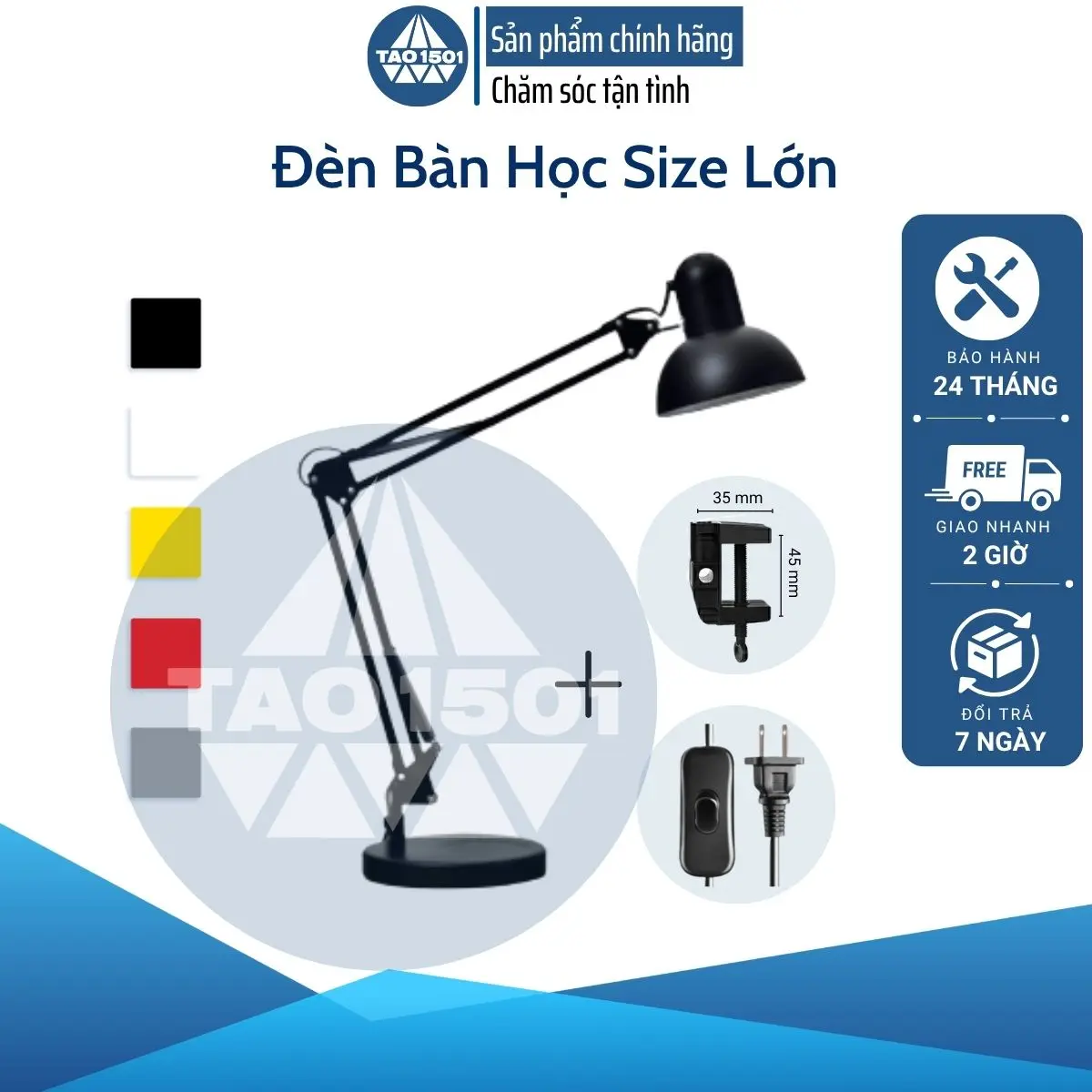 TAO1501 Đèn Bàn Học Size Lớn Pixar Bóng LED 9W Đổi Màu Tặng Kẹp Bàn Bảo Hành 24 Tháng Giao Hàng Nhanh 2 Giờ Đổi Trả 7 Ngày Denbanled Denbanpixar