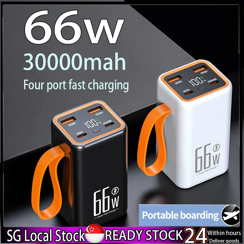 Power Bank 66W Digital Display Super Fast, Compact, Portable, Can Carry Aircraft 30000m AhMobile Power