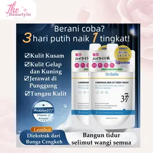 Dr.Saito Luminous Skin 377 Body Wash 250ml - Sabun Mandi Memutihkan, Nencerahkan, Nengurangi Kusam, Menghilangkan Tungau & Jerawat