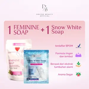 (BUNDLE SET)1PCS Dovina Feminine Hygine Soap + 1PCS Snow White Soap with Gluta Kojic Collagen and AHA