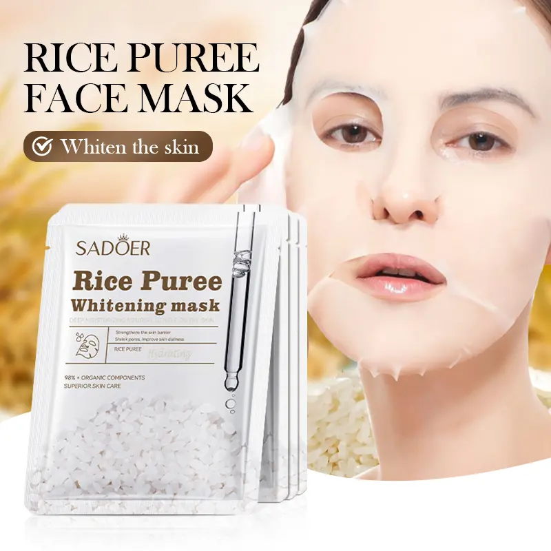 Rice Puree Whitening Facial Mask - Moisturizer for Smooth & Comfortable Skin - Moisture