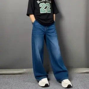 Celana Baggy Jeans Anak Gombrong Unisex Usia 8-14 Tahun Celana Kulot Jeans Skena Terbaru