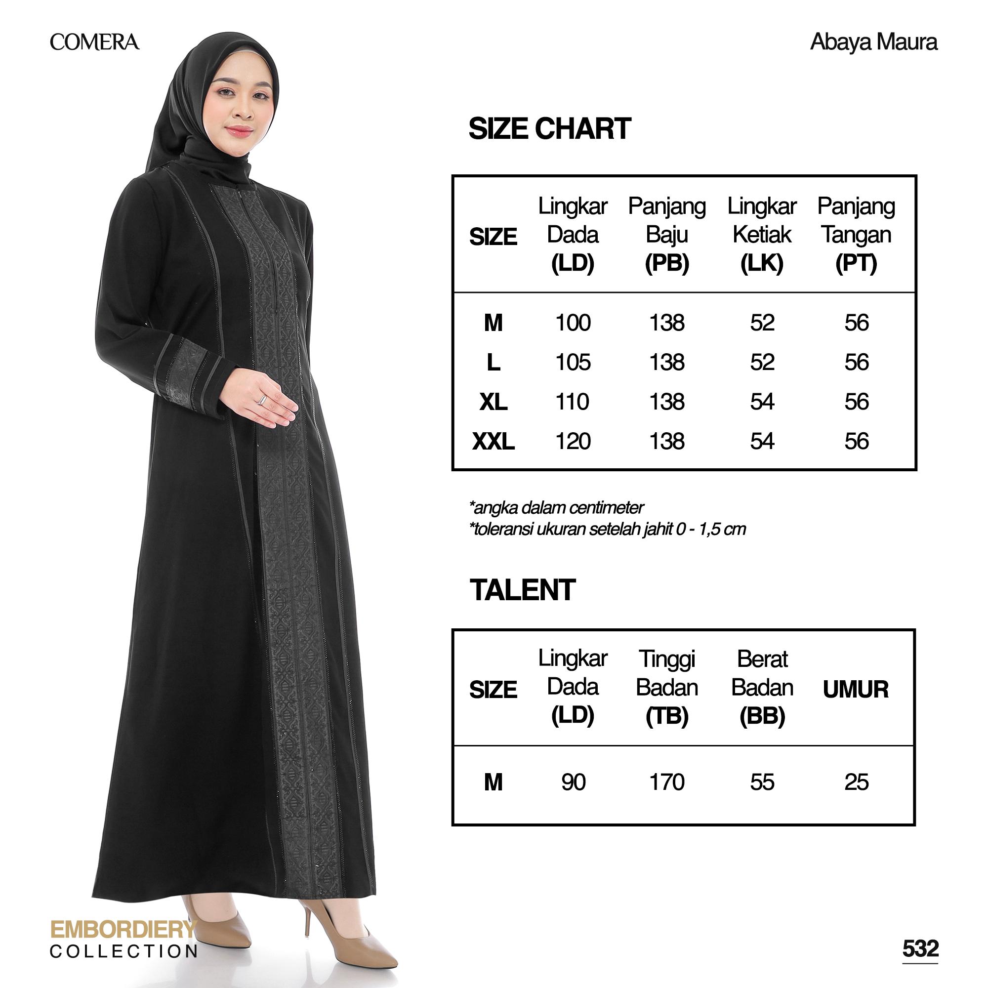 Comera - Abaya Maura Gamis Turkey Hitam Jetblack Bordir Payet Mewah Elegan Dress Lebaran Pesta 532