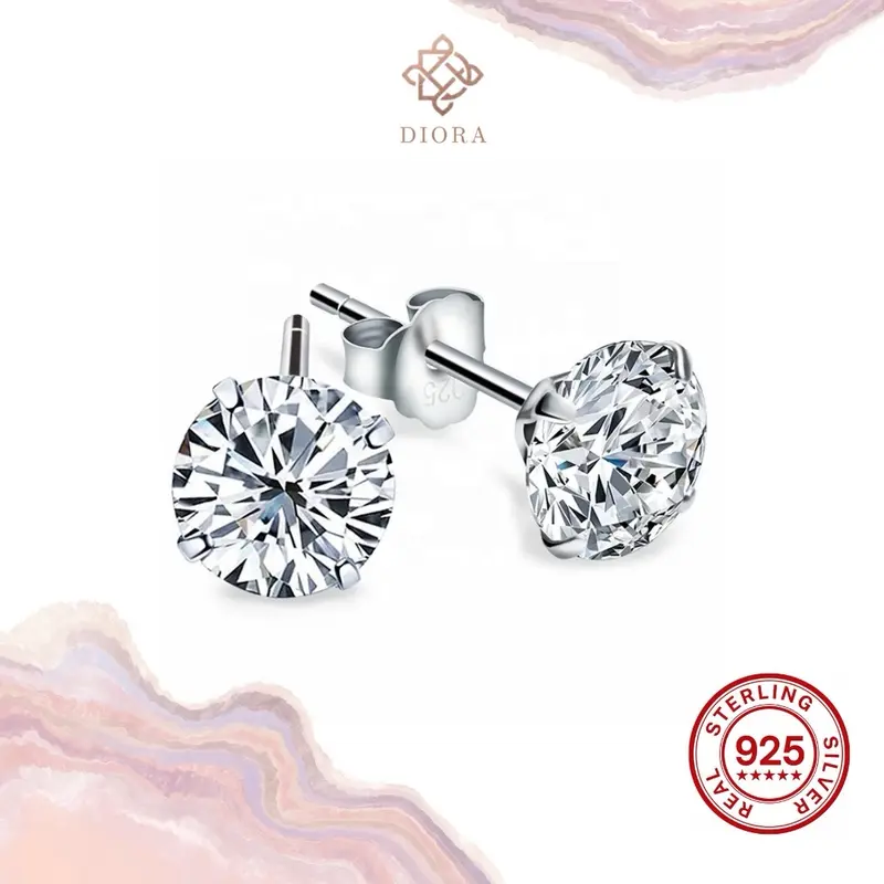 DIORA | Anting Solitaire Mata Satu size 5MM anting simple anting daily wear anting korean style anting perak sterling silver 925 100% Original 0