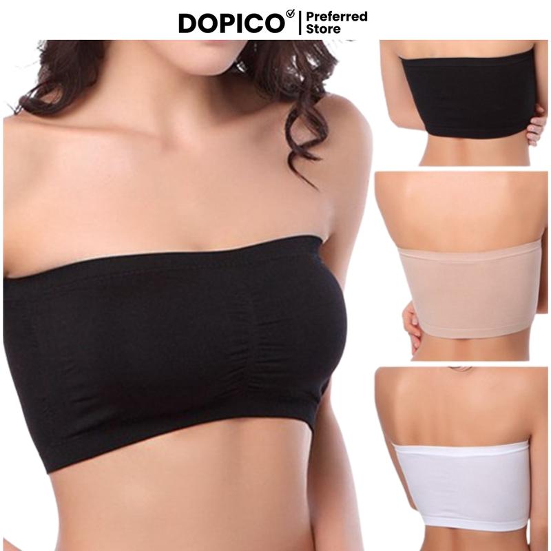 Áo bra nữ không dây mặc Cup ngực Áo Ngực đệm mút mỏng mềm mịn mặc thoáng mát DOPICO B7735 Tua Rua áo quây ngang có mút