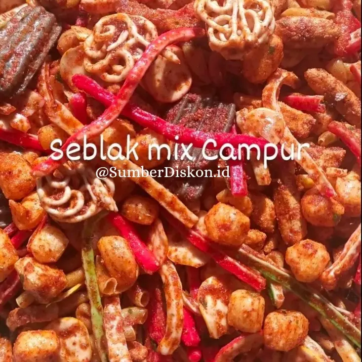 Seblak Kering Campur Mix 250gr Pedas Daun Jeruk Bumbu melimpah Cemilan Kering Gurih Kerupuk Snacks Food