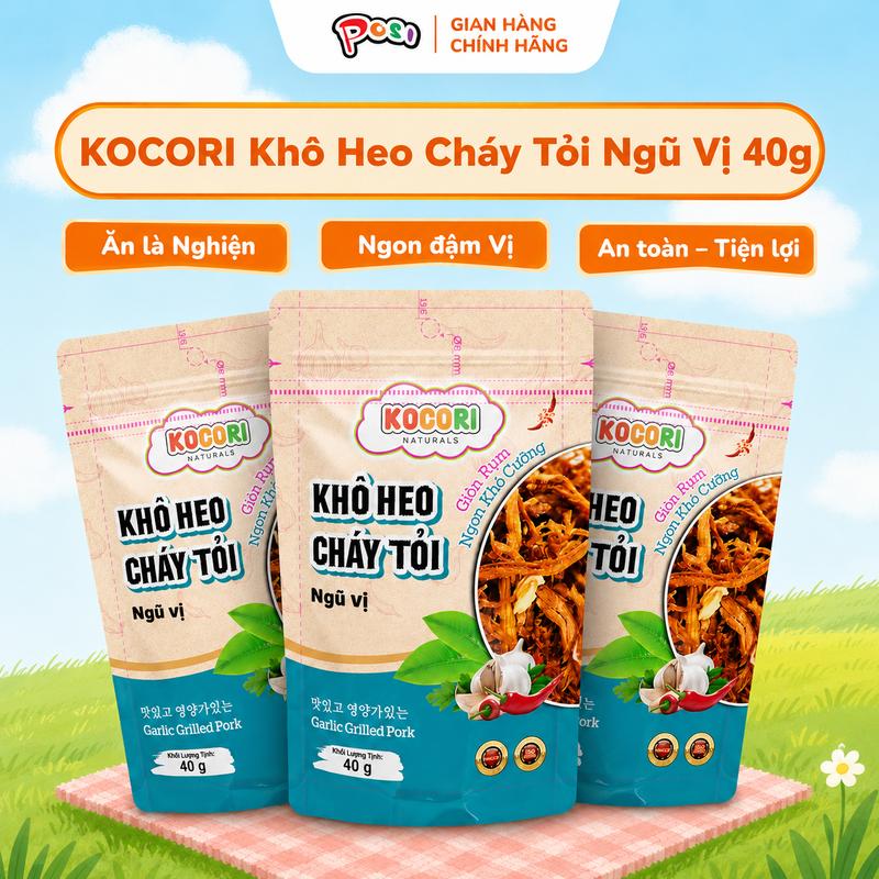 KOCORI Khô Heo Cháy Tỏi Vị Thịt Nướng BBQ 40g – Thơm Lừng Vị BBQ, Đậm Đà Khó…