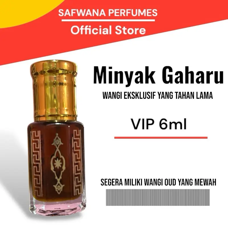 Gaharu VIP (Super Oud Gelap, Kental dan Kuat) minyak Gaharu Asli non alcohol Perfume tekstur Coklat kental
