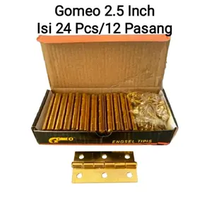 Engsel Tipis 24 pcs Pintu Jendela Gomeo 2.5 Inch Satu Box