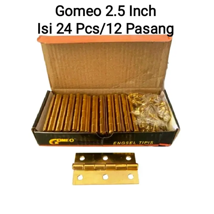 Engsel Tipis 24 pcs Pintu Jendela Gomeo 2.5 Inch Satu Box