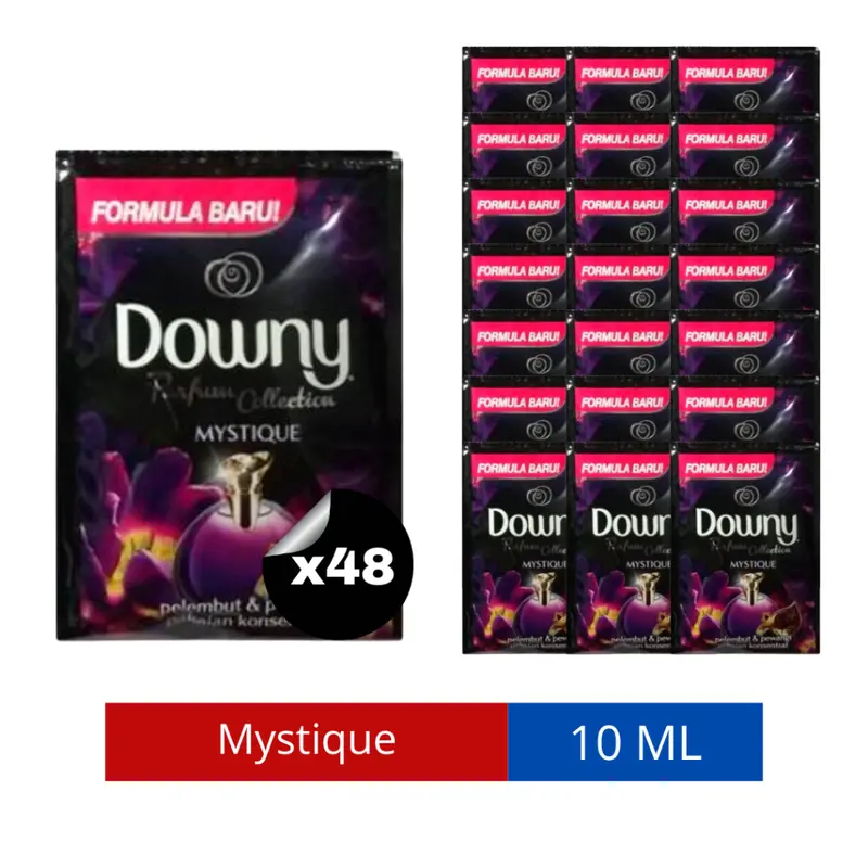 48 Pcs Downy 10 ml Paket Murah Pewangi & Pelembut Pakaian Downy Sunrise Fresh \ Floral Pink \ Sports Fresh \ Fresh Bouquet \ Adorable Bouquet \ French Lavender \ Passion \ Mystique \ Anti Apek Renceng 7