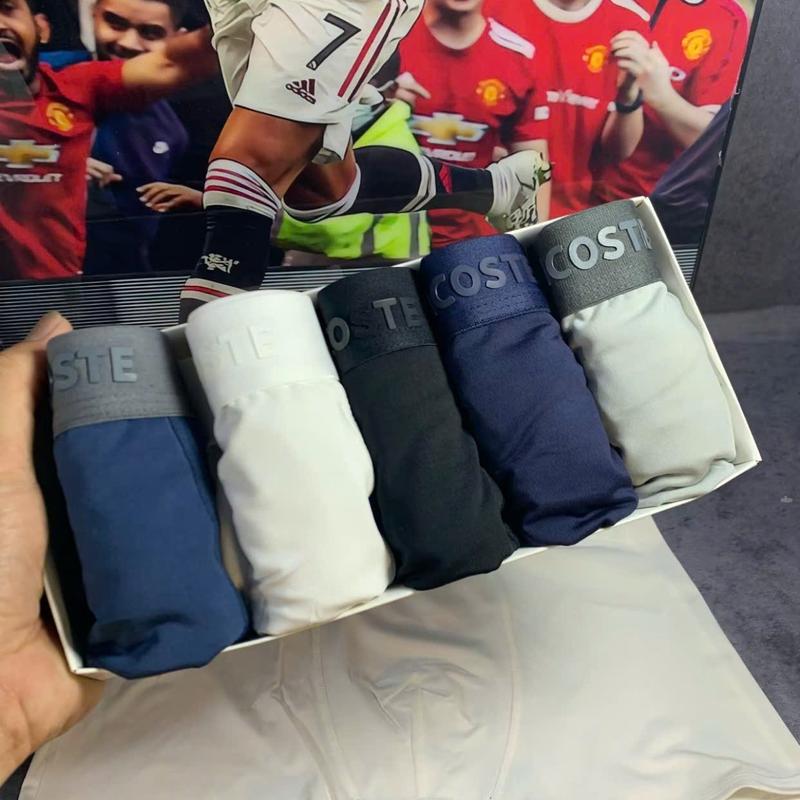 Hộp 4 Chiếc Quần Boxer A Cót Cạp In Nổi quần sịp xì đùi Nam Thun Lạnh co dãn thoáng mát quần lót kháng khuẩn Quần Boxer