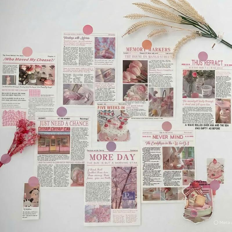 Set 20 Tờ Giấy Báo Dán Tường Giấy Decor Trang Trí Tặng Kèm Sticker Mix 15-20 Mẫu