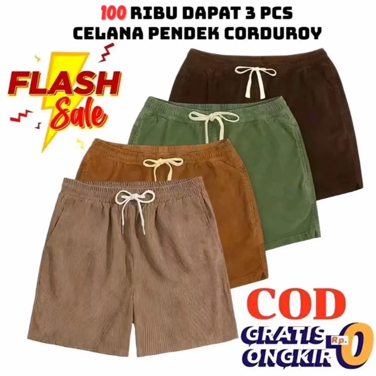 ( TERLARIS BELI 1 DPT 3  )Celana Pendek Pria Cordurey Dewasa Fashion Premium Distro Cowok Boxer Casual Santai - Hitam - Shorts Nyaman Remaja Tebal Lembut outfit celana