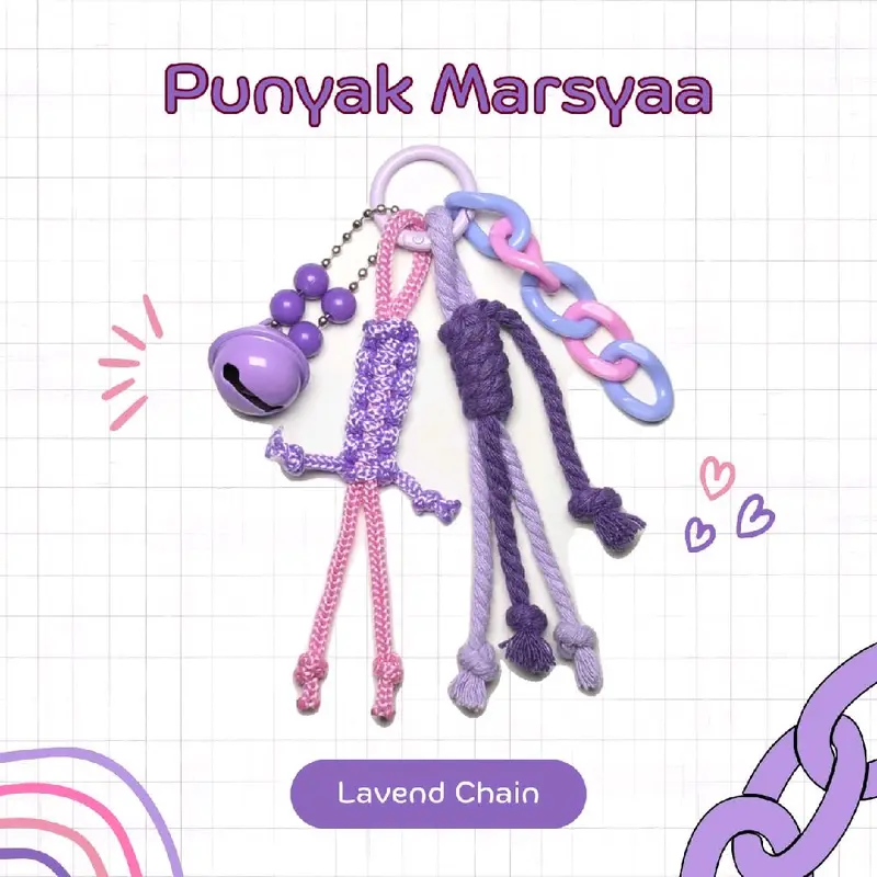 Bag Charm Keychain Macrame Gantungan Tas Gantungan Kunci Ring Chain Gift Ganci 1