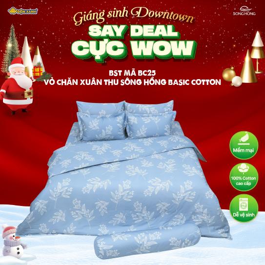 BC25 - Vỏ chăn xuân thu Sông Hồng Basic Cotton - 100% cotton thiết kế trẻ trung họa tiết in sắc nét bền màu
