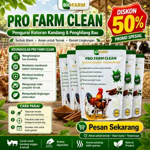 PRO FARM CLEAN - Probiotik Tabur Kandang untuk Menghilangkan Bau dan Membunuh Bakteri (500g) (HQA)