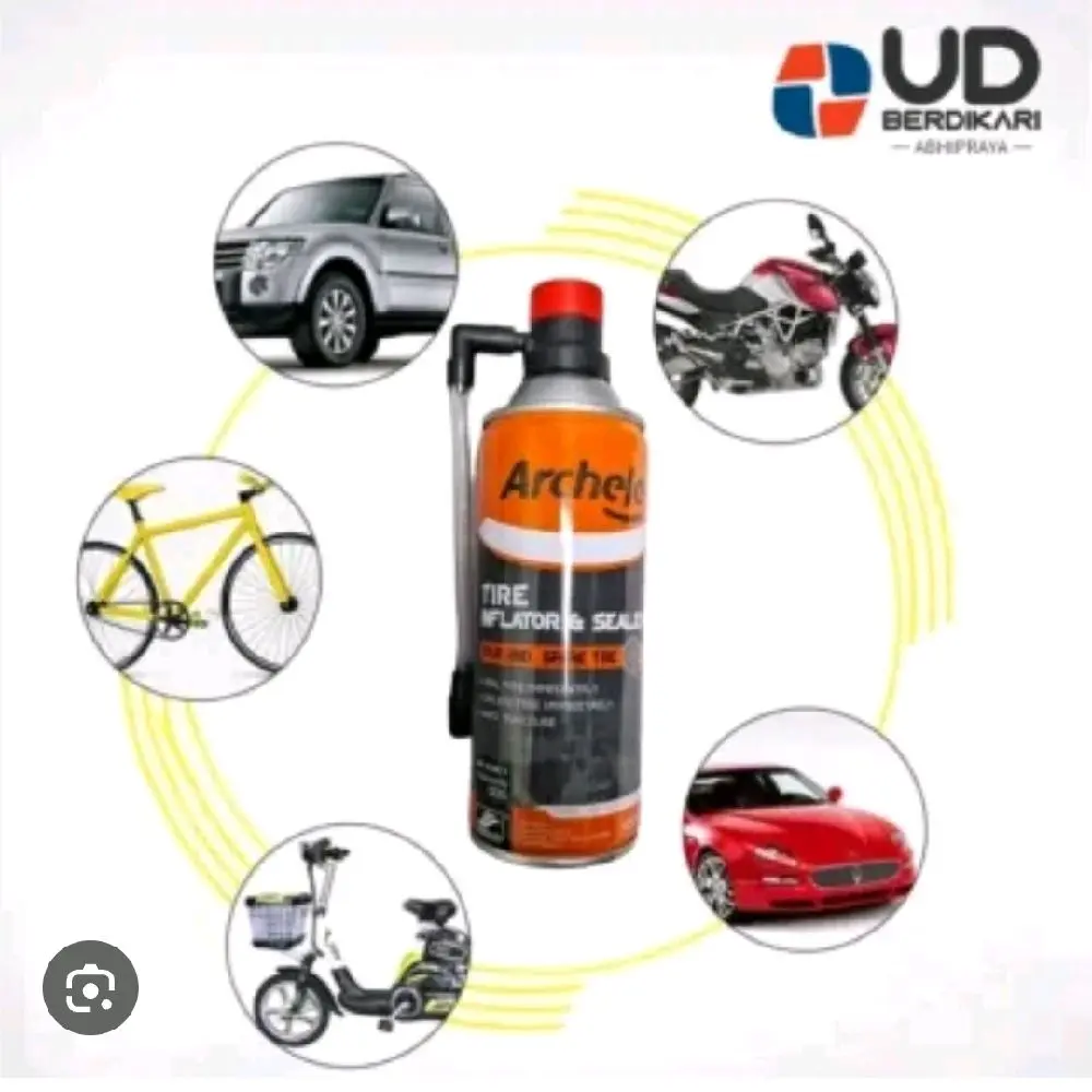 Pompa Ban Darurat Cairan Anti Bocor Ban Tubbles Archele 450 ml Tire Inflator Sealer