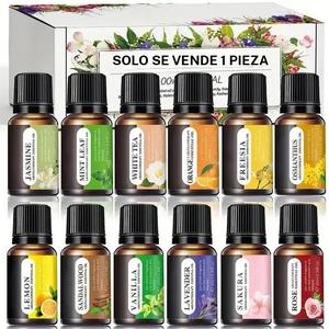 Set de Aceites Esenciales para el Cuidado del Hogar, Incluye Lavanda, Menta, Limón y Rosa, Aromaterapia para Humidificadores y Ambientadores