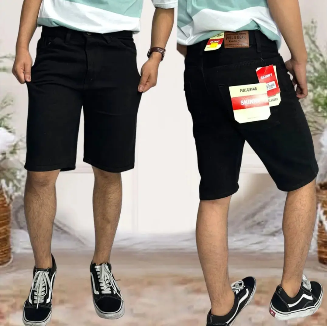 PROMO - CELANA JEANS PENDEK PRIA - JEANS - CELANA PENDEK BIRU TUA - HITAM - BLITZ 27-38