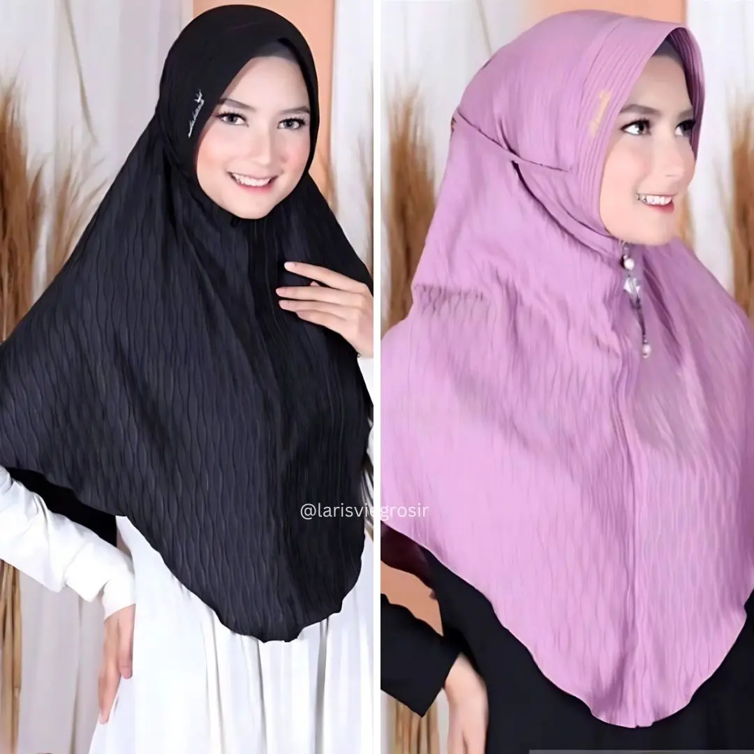 Hijab Instan Plisket Abidah Anti Ribet dan Auto Cantik - Panjang, Nyaman