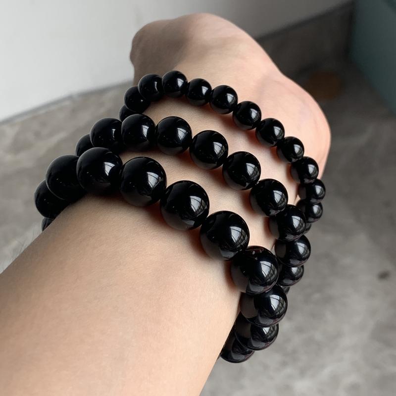 Product Introduction of Natural obsidian Bead Bracelet 8MM,10MM,12MM,14MM size obsidian bracelet 0