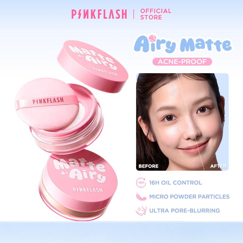 Phấn Phủ Dạng Lỏng PINKFLASH Công Thức AiryMatte Chống Mụn Kiểm Soát Dầu 16H Hạt Phấn Siêu Nhỏ Siêu Che Lỗ Chân Lông Chống Lóa Chống Lặp Lại Không Thấm Nước Chống Mồ Hôi