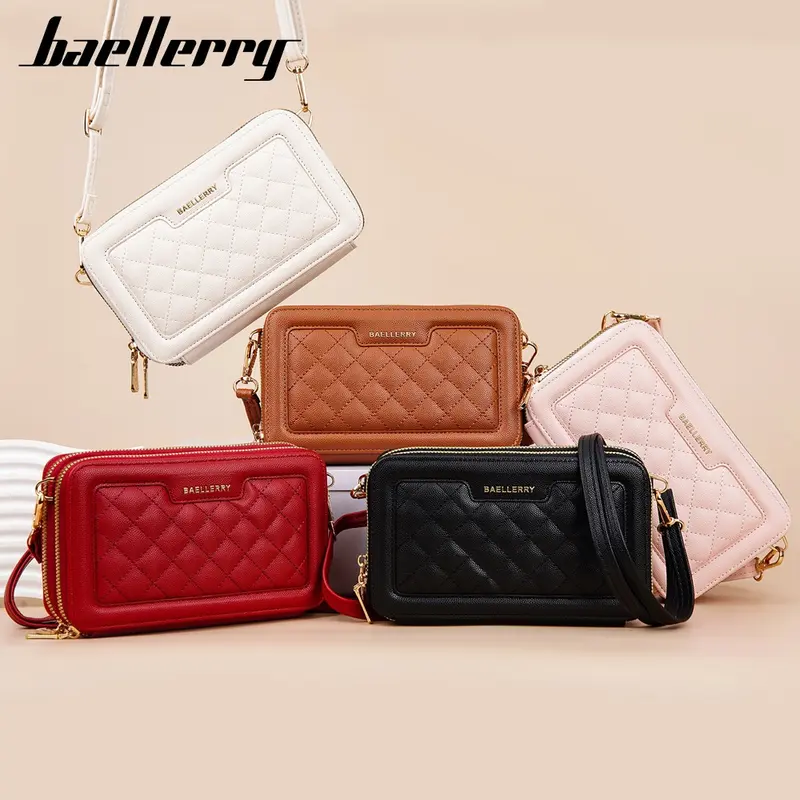 BAELLERRY N8332 Tas Selempang Wanita 2 IN 1 Dompet Handphone Bahan Kulit PU Leather Premium Kartu Uang 1