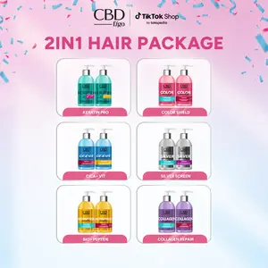 [CREATOR] [2IN1] CBD Professional Keratin Pro/Color Shield/Collagen Repair/Bio+ Peptide/Cica+ Vit Shampoo + Conditioner 250ML - Haircare Perawatan Membersihkan Ketombe Kotoran Melembutkan Rambut Kering Kusam Lepek Rontok mengandung Vitamin Biotin Menthol