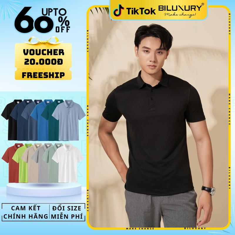 SALE ĐỘC QUYỀN ONLINE Áo thun nam POLO AIRCOOL Nam BILUXURY Vải Recycle Mềm Mịn 8APCB428 áo polo nam trơn Form BodyFit ôm vừa người tôn dáng Nam Menswear Shirt Có Cổ Nhung