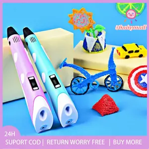 【COD】 3D Printing Pen 3D Printer Arts Pen Making Doodle Arts Crafts USB Cable Intelligent Murah 3D Pen Free PLA Filament