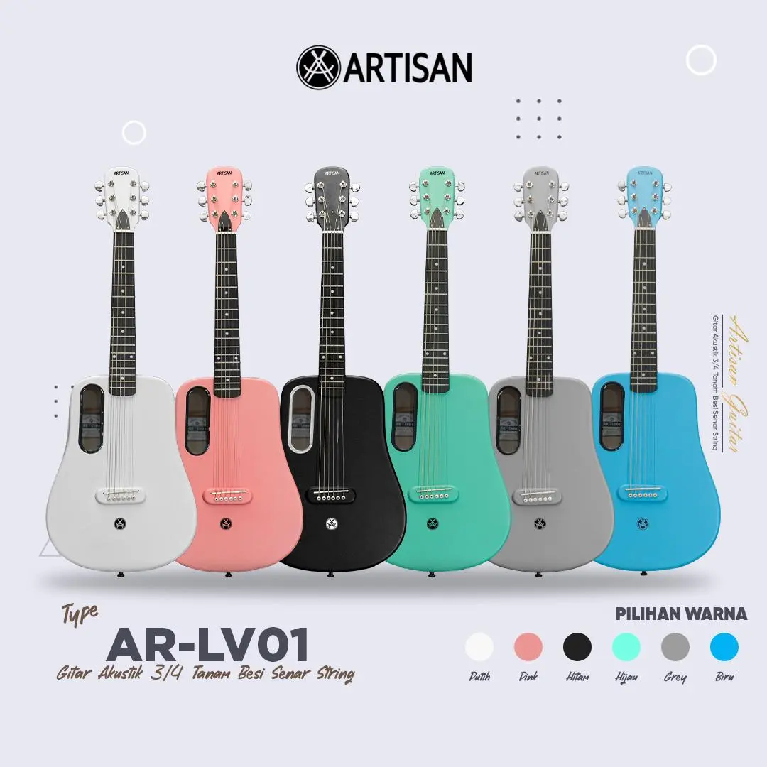 ARTISAN Gitar Akustik 3/4 Tanam Besi AR - LV01 Senar String Guitar